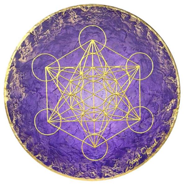 bild metatron wuerfel goettliche fuehrung rund cm violett gold